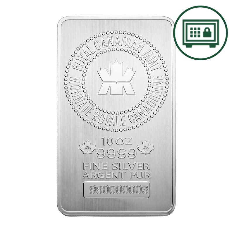 Image for 10 oz. Royal Canadian Mint Silver Bar - Secure Storage from TD Precious Metals